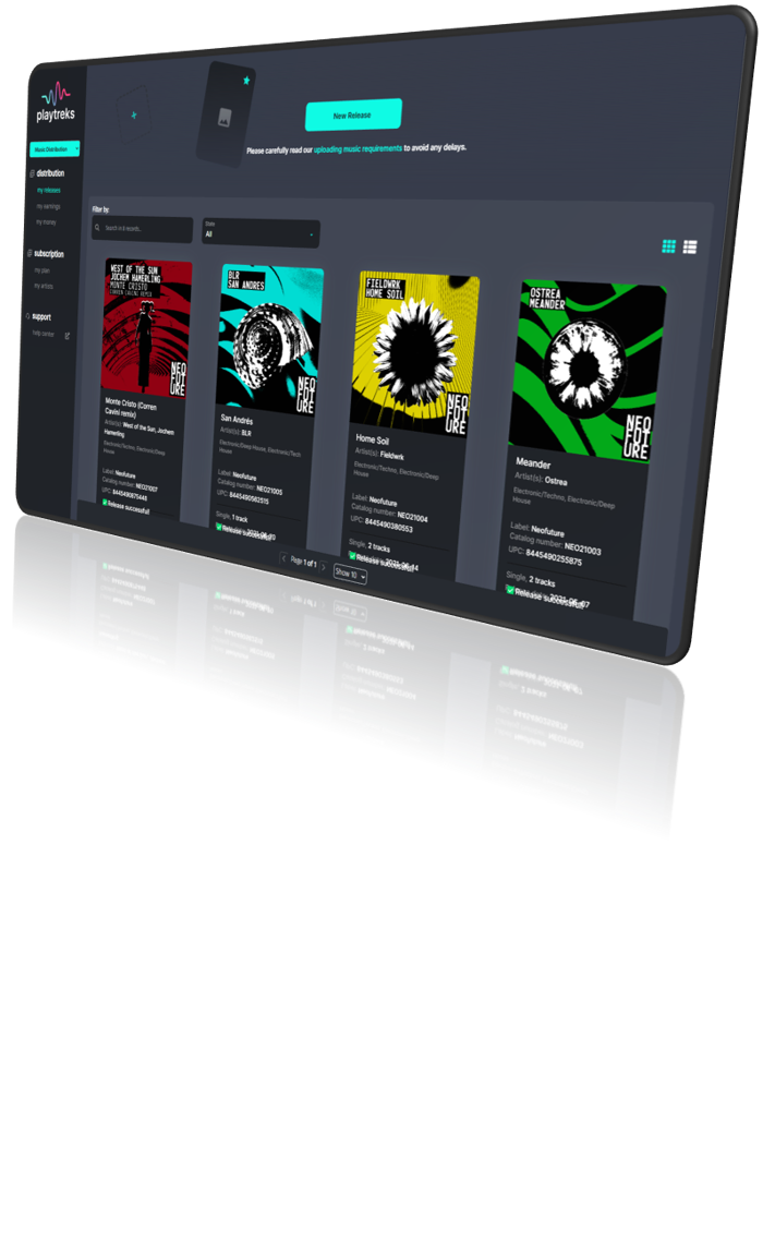 Playtreks Feature Music Distribution 3D
